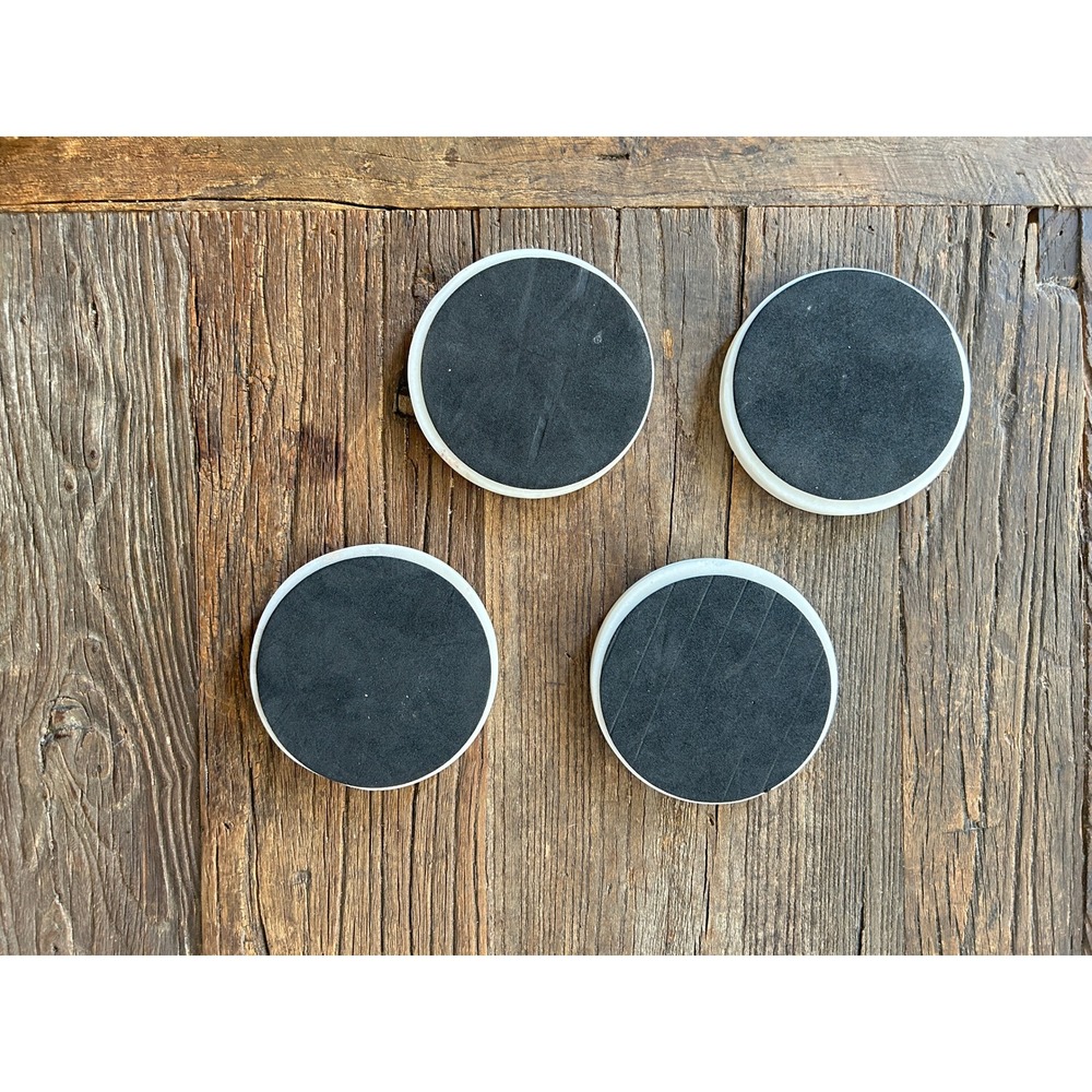 White Marble Coasters Set of 4 Gold Brass Inlay Modern Luxe Home Decor Layering - Picture 4 of 4